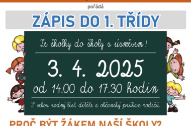 Zápis do 1. ročníku na ZŠ Vyškov, Morávkova 40