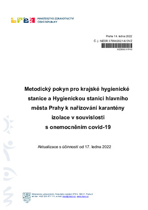 Metodický pokyn pro krajské hygienické stanice