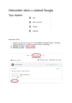 Jak ODEVZDAT ÚKOL v učebně v kurzu