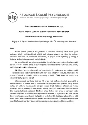Etický kodex Asociace školní psychologie