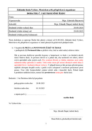 Dodatek č.3 k ŠŘ